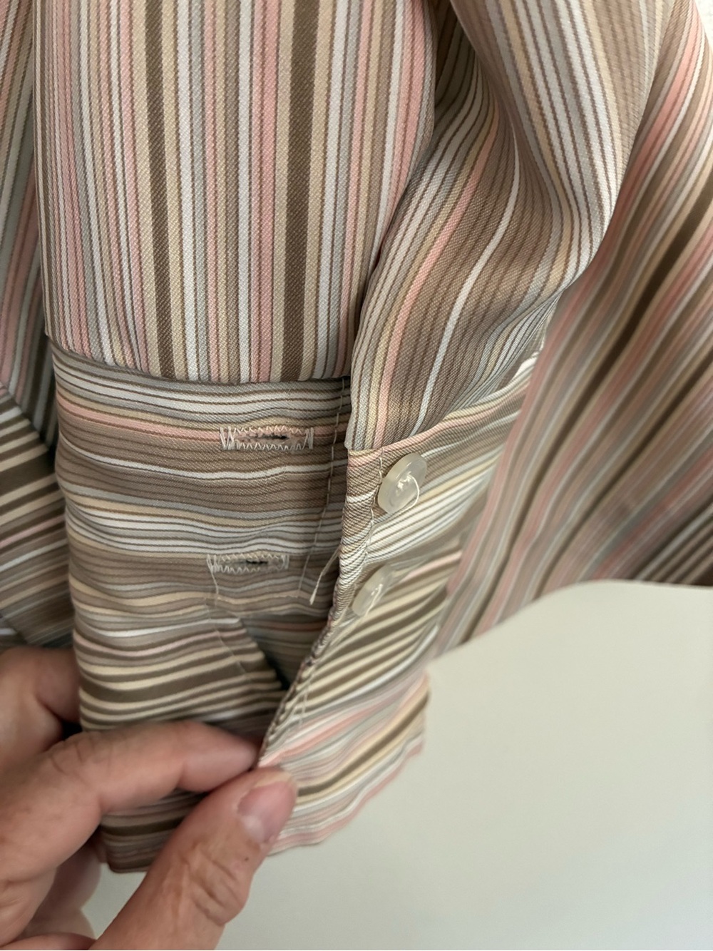 Alice Stuart Shirt Womens Striped Button Up Top Long Sleeve Large *READ* - Picture 4 of 9